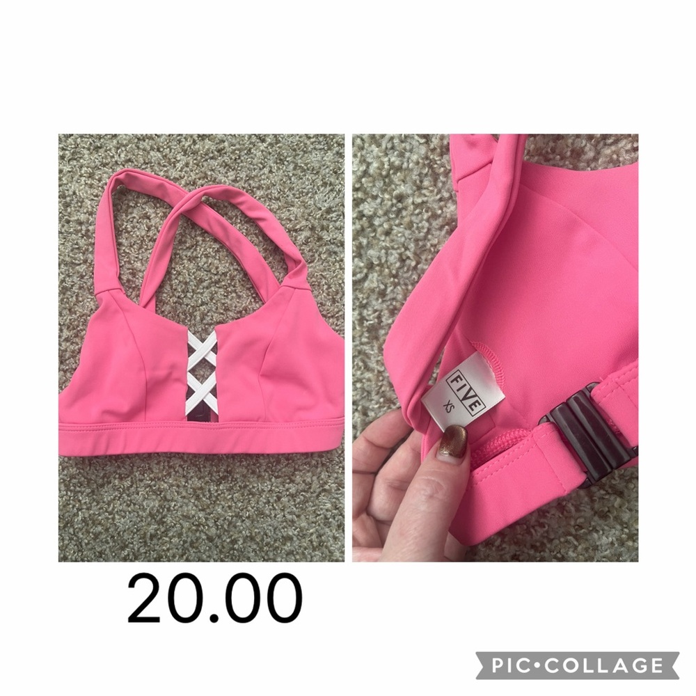 Vibrant Pink Strappy Sports Bra